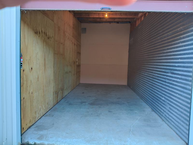 Inside a storage unit