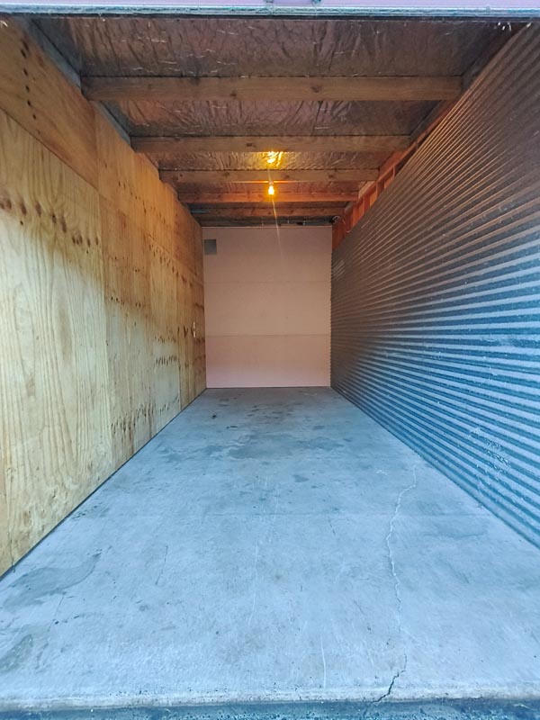 Inside a large storage unit